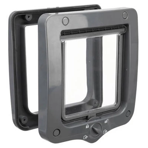 Trixie 4-Way Flap Door with Tunnel - kutya- és macskaajtó alagúttal (szürke) 20x22cm