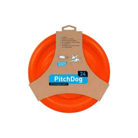 PitchDog Lightweight And Flexible Flying Disk For Dogs - játék (frizbi, narancssárga) kutyák részére (Ø24cm)