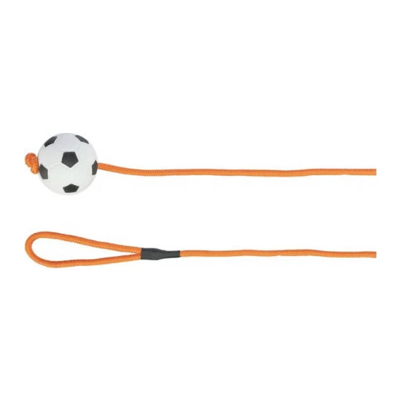 Trixie Soccer Ball on a Rope - natúr gumi játék (foci labda kötéllel) kutyák részére (Ø6/100cm)