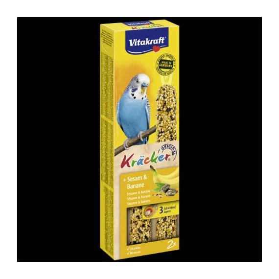 Vitakraft Kräcker - Dupla rúd (banán,szezámmag) hullámos papagájok részére (60g)
