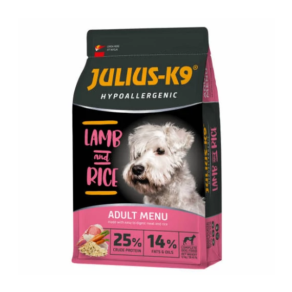 JULIUS-K9 3kg ADULT HYPOALLERGENIC Lamb&Rice (bárány&rizs) száraztáp