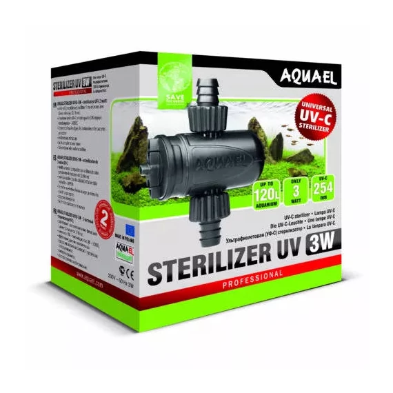 AquaEl Universal Sterilizer UV 3W - kiegészítő felszerelés szűrőkhöz (3W) 9x4,8x11,5cm