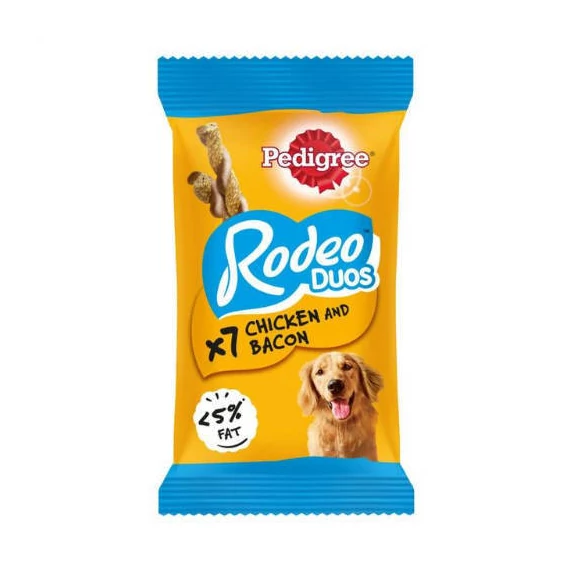 Pedigree Rodeo Duos - jutalomfalat (csirke,bacon) kutyák részére (123g) 7db