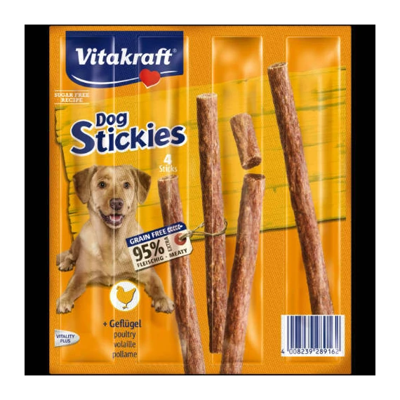 Vitakraft Dog Stickies - jutalomfalat (baromfi) kistestű kutyák részére (4x11g)