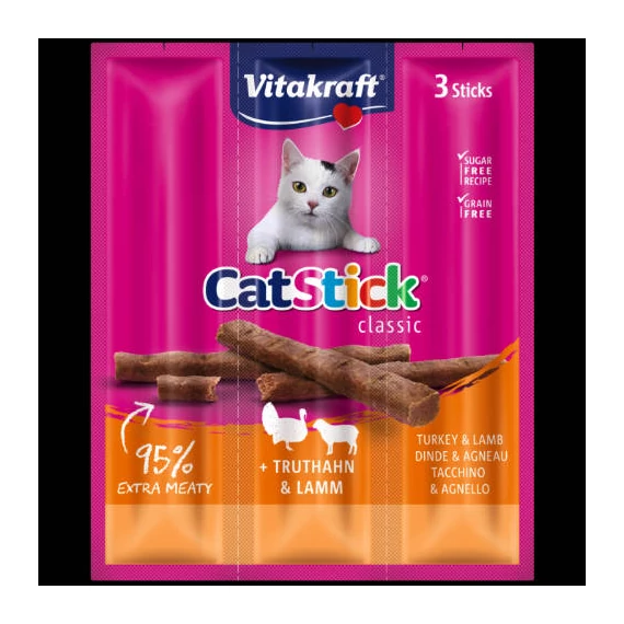 Vitakraft Cat Stick Mini - jutalomfalat (pulyka,bárány) macskák részére (3x6g)