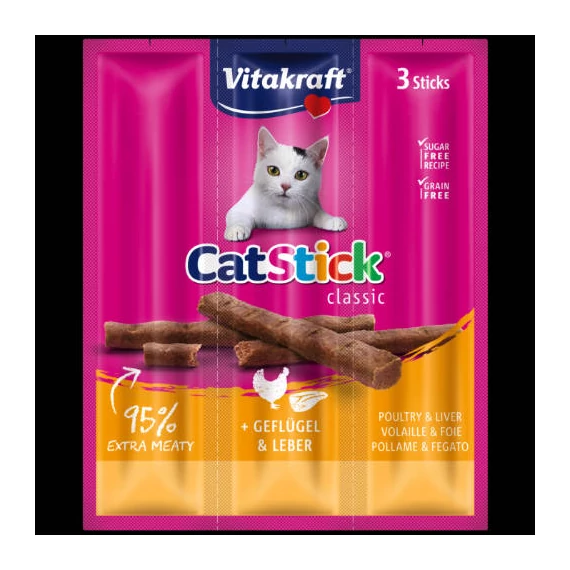 Vitakraft Cat Stick Mini - jutalomfalat (szárnyas,máj) macskák részére (3x6g)