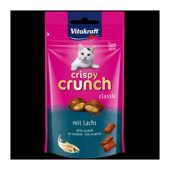 Vitakraft Crispy Crunch - jutalomfalat (lazac) macskák részére (60g)