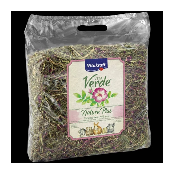 Vitakraft Vita Verde® Heu + Wildrose - Alpesi réti széna (vadrózsával) rágcsálók részére (500g)