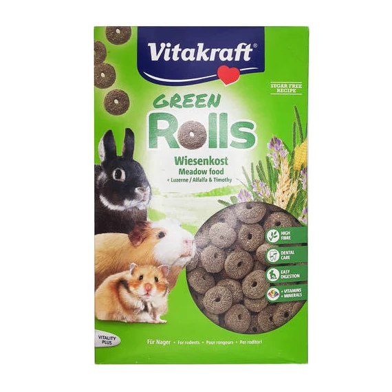 Vitakraft Green Rolls / lucerna-széna karikák vitaminnal 500g