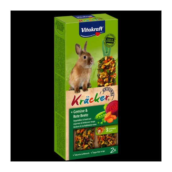Vitakraft Kracker Dupla Rúd (zöldség,cékla) – kiegészítő eleség törpenyulak részére (2x56g)