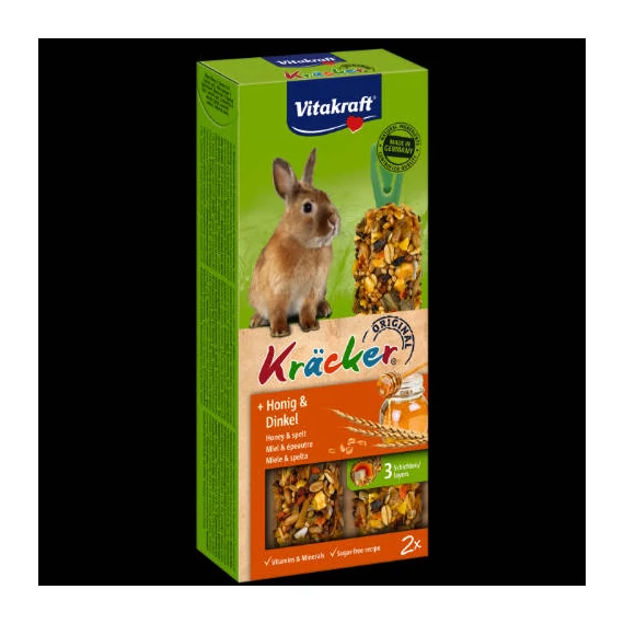 Vitakraft Kracker Dupla Rúd (méz,tönköly) – kiegészítő eleség törpenyulak részére (2x56g)