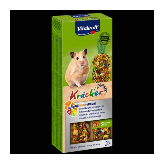Vitakraft Kracker Dupla Rúd (multivitamin) – kiegészítő eleség hörcsögök részére (2x56g)