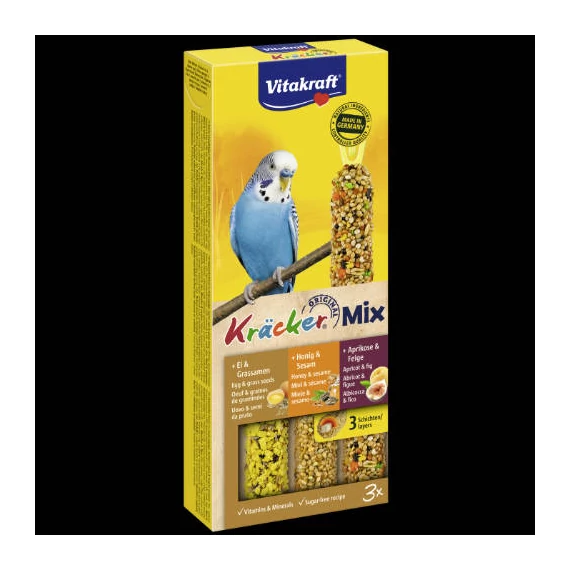 Vitakraft Kracker-Mix - Triplarúd (tojás,sárgabarack,méz) hullámos papagájok részére (80g)