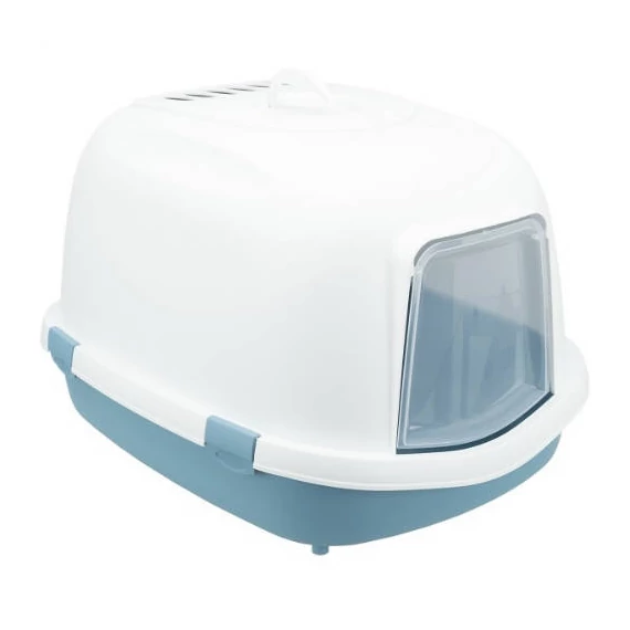 Trixie Primo XXL Litter Tray - Trixie Berto Top Litter Tray - fedeles macska wc (kék/fehér) macskák részére (56x47x71cm)