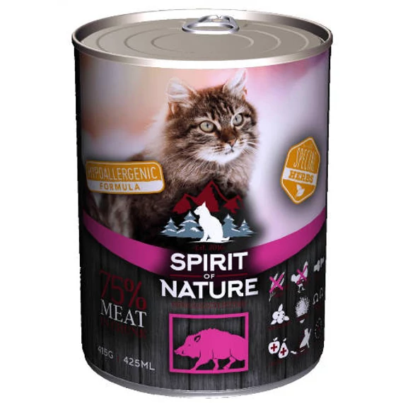 Spirit of Nature Hypoallergenic CAT (Wildboar/Vaddisznó) 415g