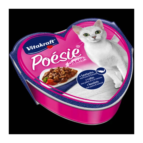 Vitakraft Poésie Sauce alutálkás - nedveseledel (tengeri lazac, tészta, paradicsomszósz) macskák részére (85g)
