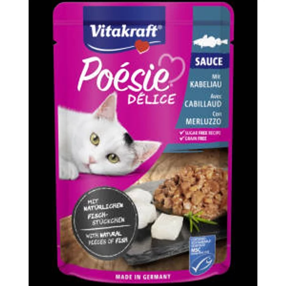Vitakraft Poésie Déli Sauce - nedvestáp (fekete tőkehal) macskák részére (85g)