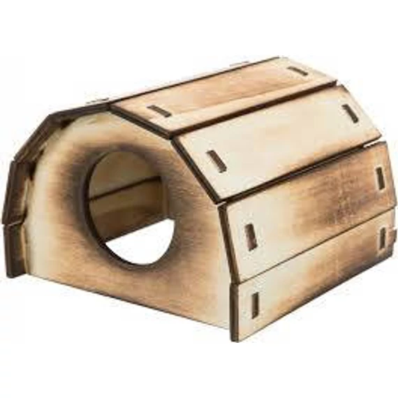 KT25.Trixie Wooden House - Faház (lángolt fa) egerek és hörcsögök részre (13×9×12cm)