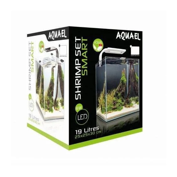 Aquael Shrimp Set Smart Day&Nnight 19 white - Nano akvárium (fehér) garnélarákoknak és kisebb halaknak (25x25x30cm)