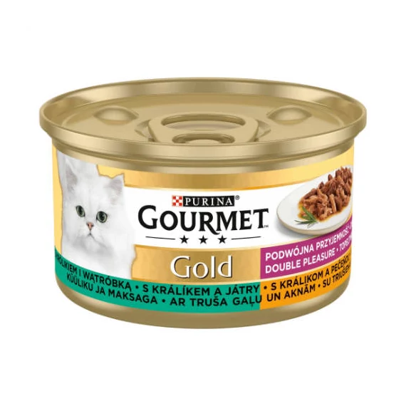 Gourmet Gold Duó - Nedves eledel (nyúl,máj szószban) macskák részére (85g)