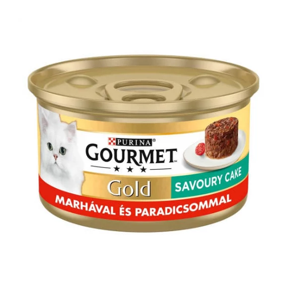 Gourmet Gold Savoury Cake - Nedves eledel (marha,paradicsom) macskák részére (85g)