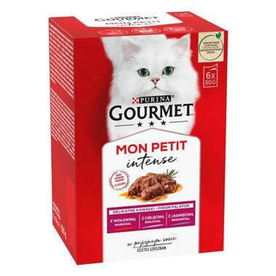 Gourmet Mon Petit (marha,borjú,bárány) nedvestáp - macskák részére (6x50g)