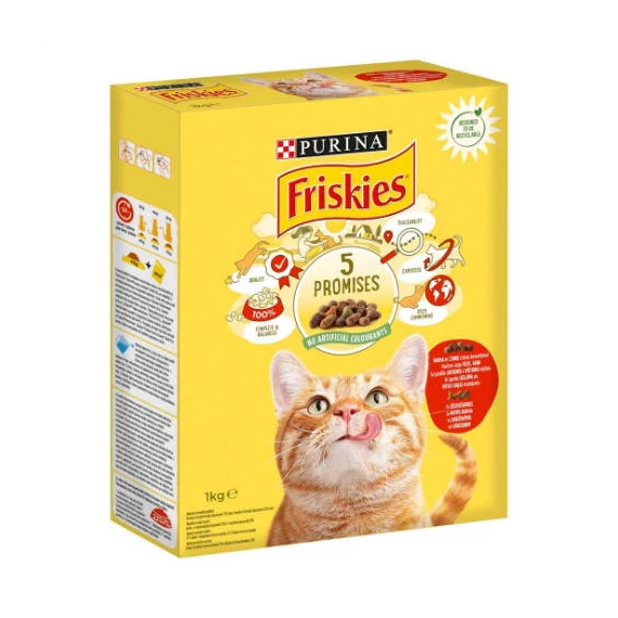 Friskies száraz cica 1kg - marha, csirke, zöldség