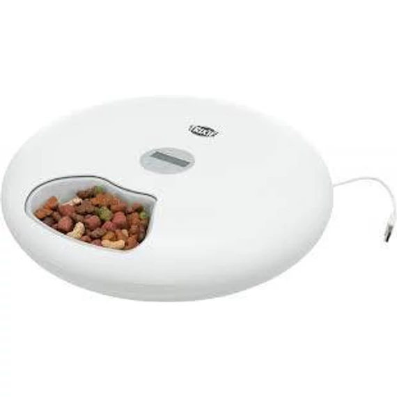 Trixie TX5+1 Automatic Food Dispenser - autómata etető (fehér) 6x180ml/Ø 32x8cm