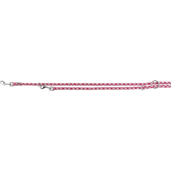 Trixie Cavo Reflect Adjustable Leash - fényvisszaverő,fonott póráz - fukszia - (S-M) Ø12mm/2m