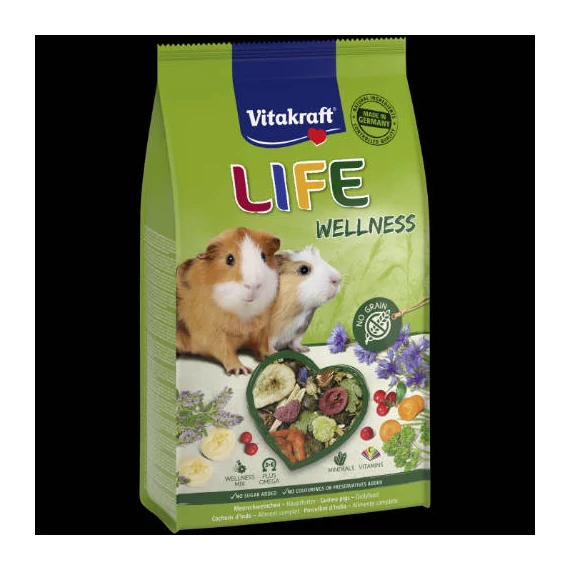 Vitakraft life wellness Cavia - teljes értékű eledel (gabonamentes) tengerimalac részére (600g)