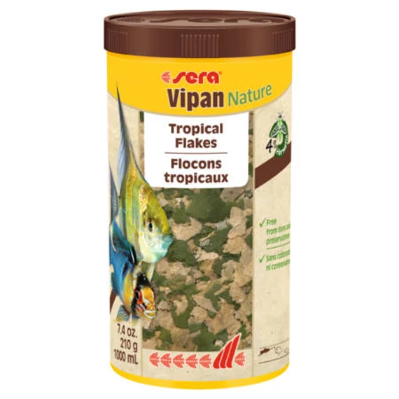 Sera Nature Vipan XL - lemezes táplálék díszhalak számára (1000ml)