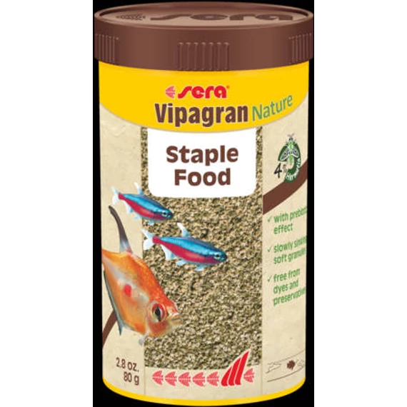 Sera  Nature Vipagran - granulátum táplálék díszhalak számára (250ml/80g)