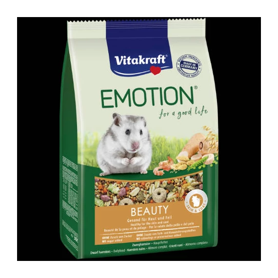 Vitakraft Emotion Beautiy Hamster - Teljes értékű eledel (könnyen emészthető) törpehörcsögök részére (300g)