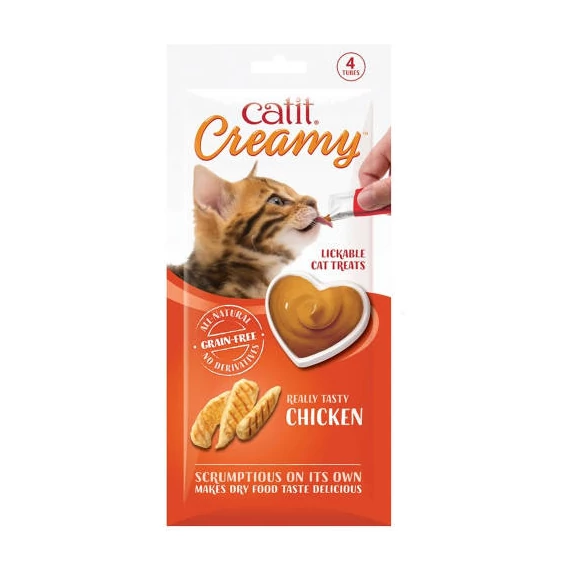 Catit Creamy chicken - jutalomfalat krém (csirke) macskák részére (4x10g)