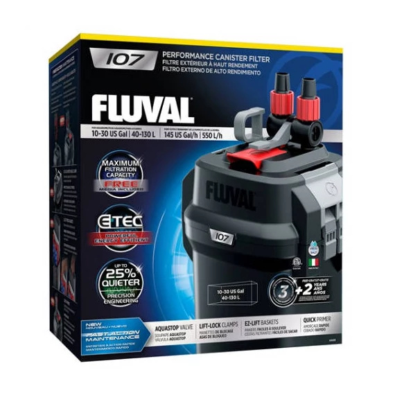 Fluval "107" Performance Canister Filter - külső szűrő (130 literes) akváriumokhoz