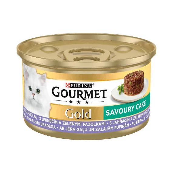 Gourmet Gold savoury cake - nedves eledel (bárány,zöldbab)  macskák részére (85g)