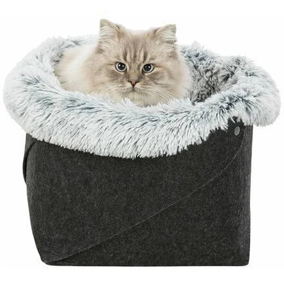 Trixie Harvey Bed - peremes fekhely (fehér-fekete,szürke) macskák részére (Ø33x27cm)