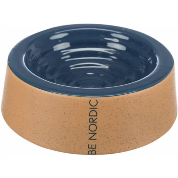 Trixie BE NORDIC Ceramic Bowl - kerámia tál (bézs,sötétkék) kutyák részére (0,2l /Ø16cm)
