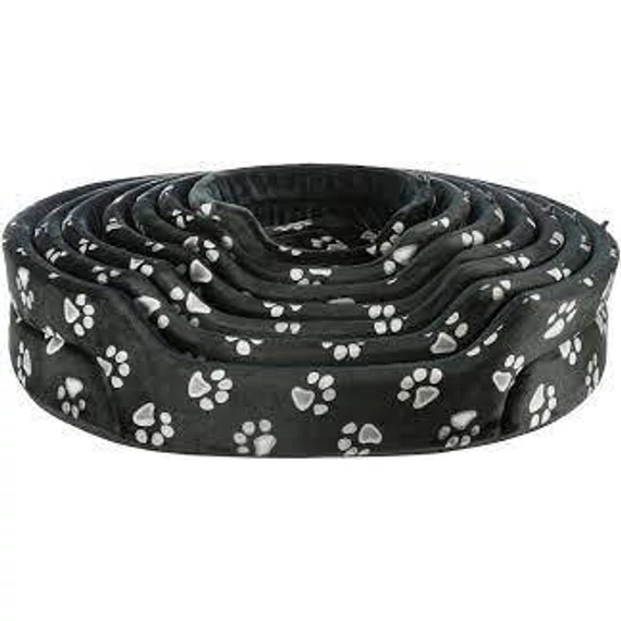 KT25.Trixie Jimmy bed - peremes, ovális fekhely (fekete,mintás) macskák részére (65x55cm)