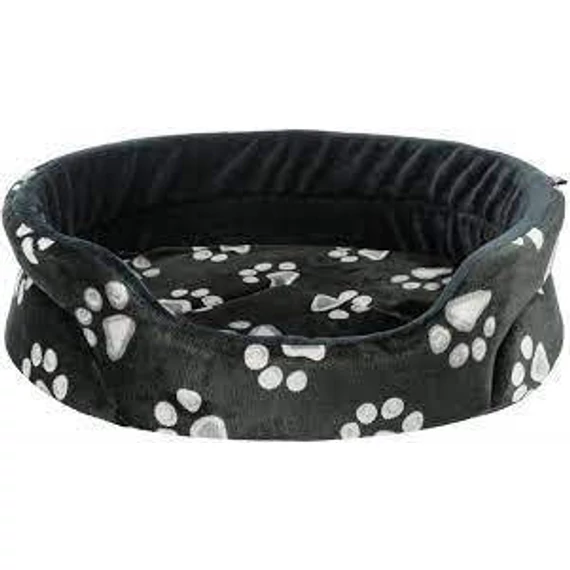 KT25.Trixie Jimmy bed - peremes, ovális fekhely (fekete,mintás) macskák részére (75x65cm)