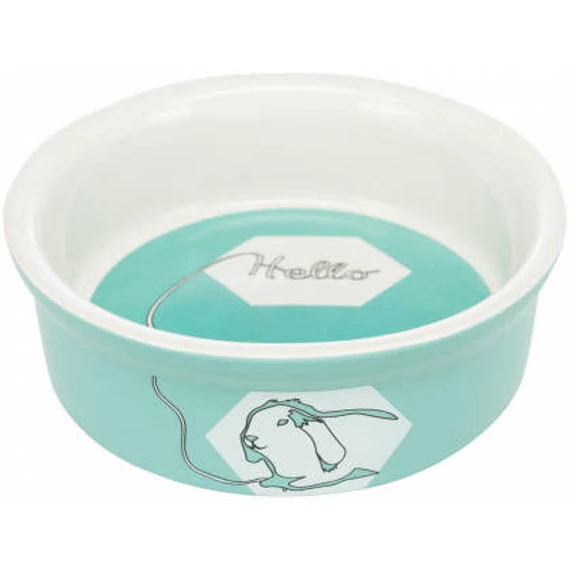 Trixie Ceramic Bowl - kerámia tál (mintás, többféle színben) nyulak részére (240ml /Ø11cm)