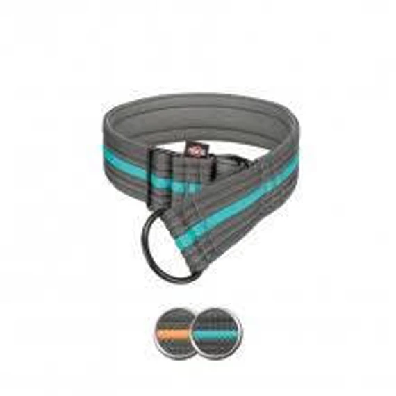 KT25.Trixie Fusion Stop-the-pull Collar, - széles, félfojtó nyakörv (szürke,óceánkék) kutyák részére (S-M) 28-38mm/35mm