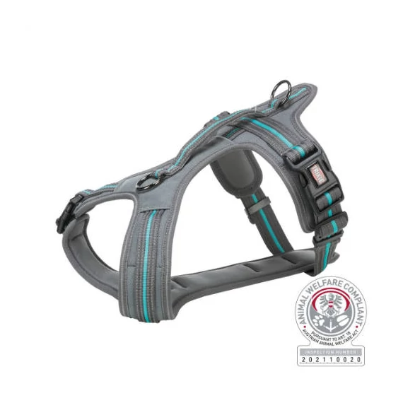 KT25.Trixie Fusion Touring Harness - hám (szürke,óceánkék) kutyák részére (S-M) 45-54cm/20mm