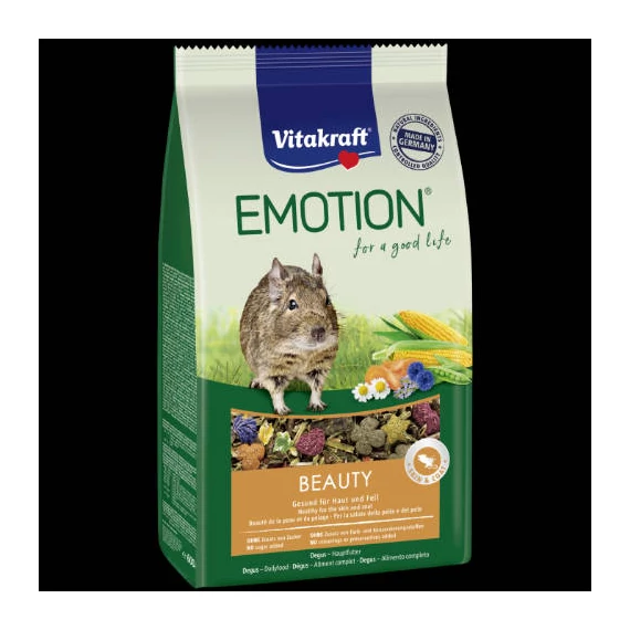 Vitakraft Emotion Beautiy All Ages Degu - Teljes értékű eledel (egészséges bőr,szőr) Deguk részére (600g)