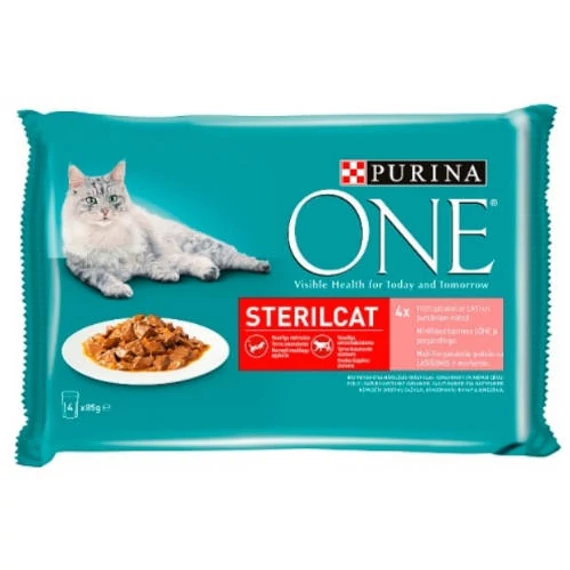 Purina One Sterilcat - alutasakos (lazac,sárgarépa) ivartalanított macskák részére (4x85g)