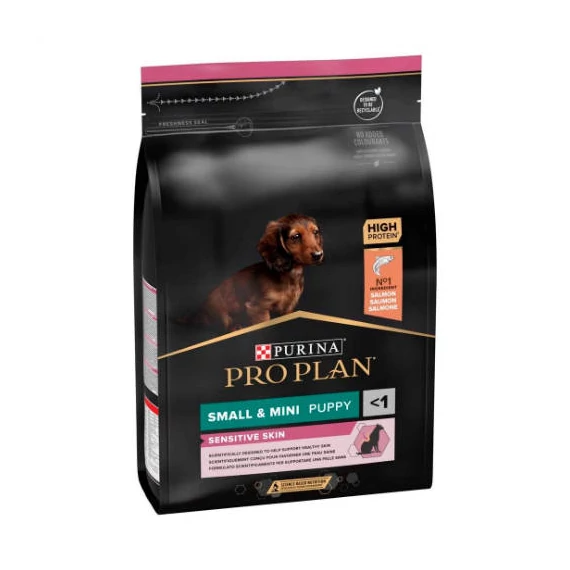 PRO PLAN Small&Mini Puppy Sensitíve Skin - száraztáp (lazac) kölyökkutyák részére (3kg)
