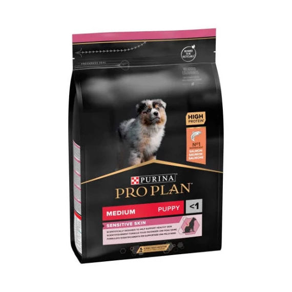 PRO PLAN Medium Puppy Sensitive Skin - Szárazeledel (lazac) kölyökkutyák részére (12kg)