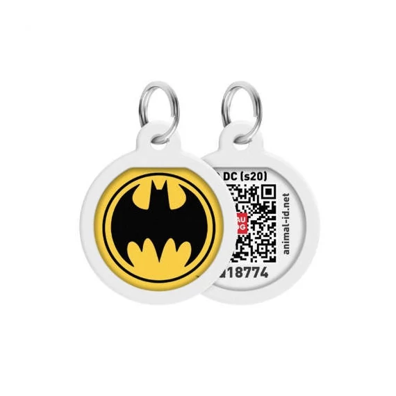 WAUDOG Smart ID QR - biléta (batman/sárga minta, QR kód) kisállatok részére (Ø25mm)