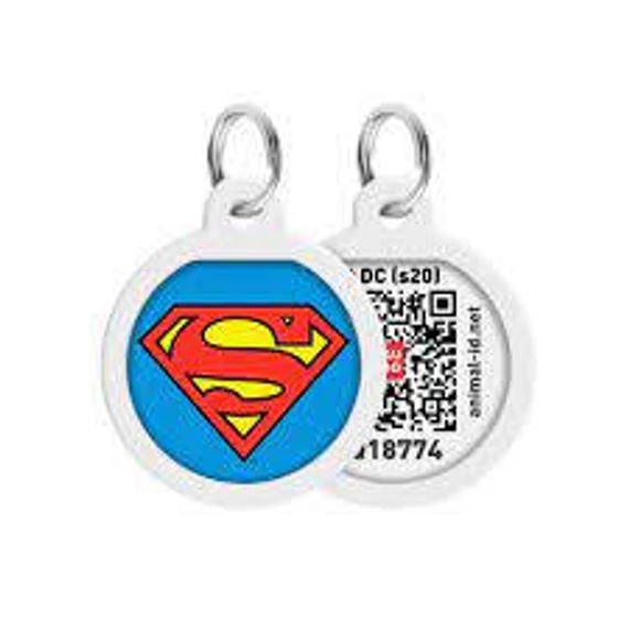 WAUDOG Smart ID QR - biléta ("Szuperman" minta, QR kód) kisállatok részére (Ø25mm)