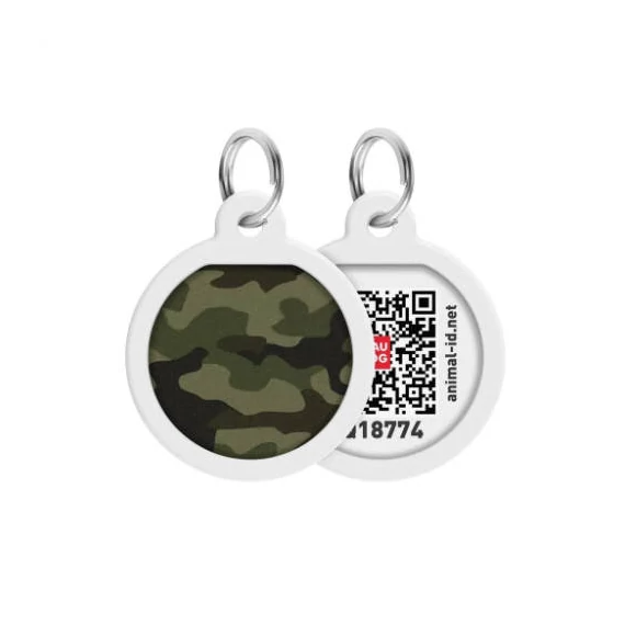WAUDOG Smart ID QR - biléta (terepszínű minta, QR kód) kisállatok részére (Ø25mm)